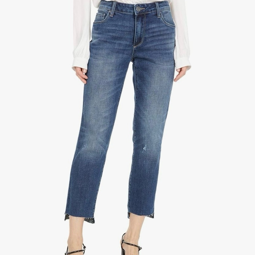 Kut from the Kloth Reese Ankle Straight With Raw Step Hem Women's Jeans Size 0